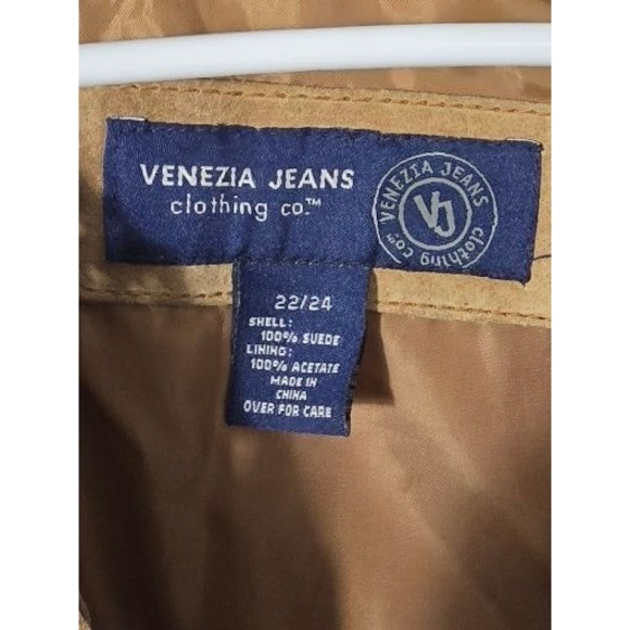VTG Venezia Jeans Clothing Co Suede Fringe Jacket Western Boho Style Women 22/24 - Picture 3 of 7